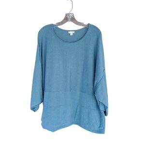 Pure Jill J. Jill Teal Lagenlook Kimono Sweater Large